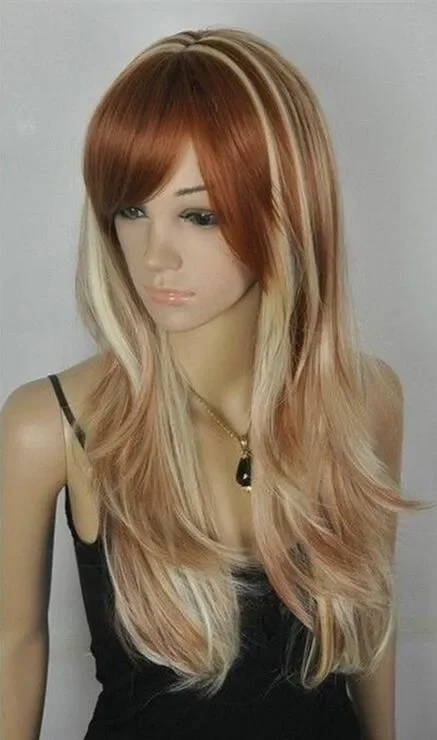 Cheveux bruns et blonds pour femmes, livraison gratuite, charmante, longue, mixte, santé, cosplay, ultraviolets