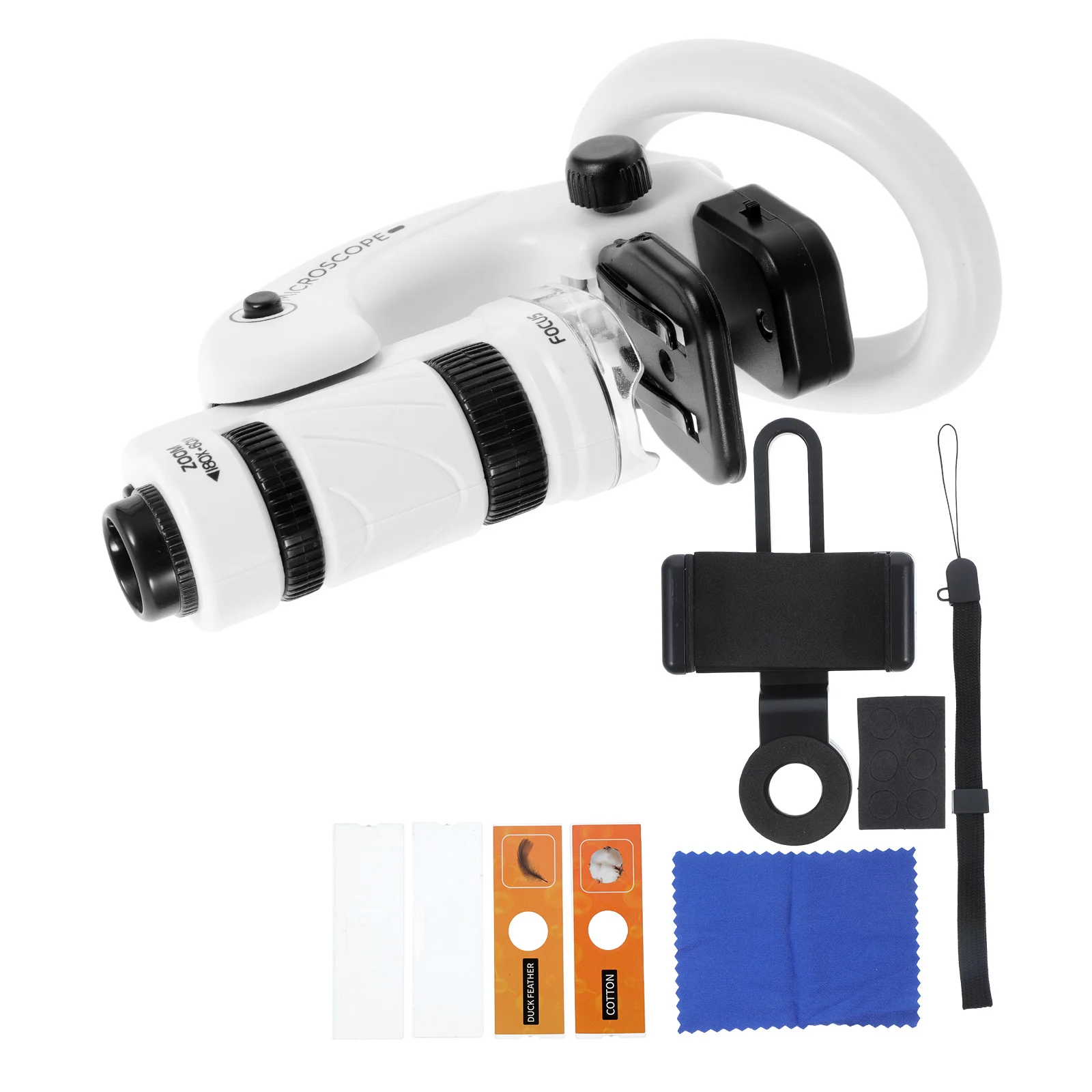 1 conjunto de microscópio ciência educação experimento biológico kit fornecimento portátil crianças microscópio portátil escola aprendizagem amostra