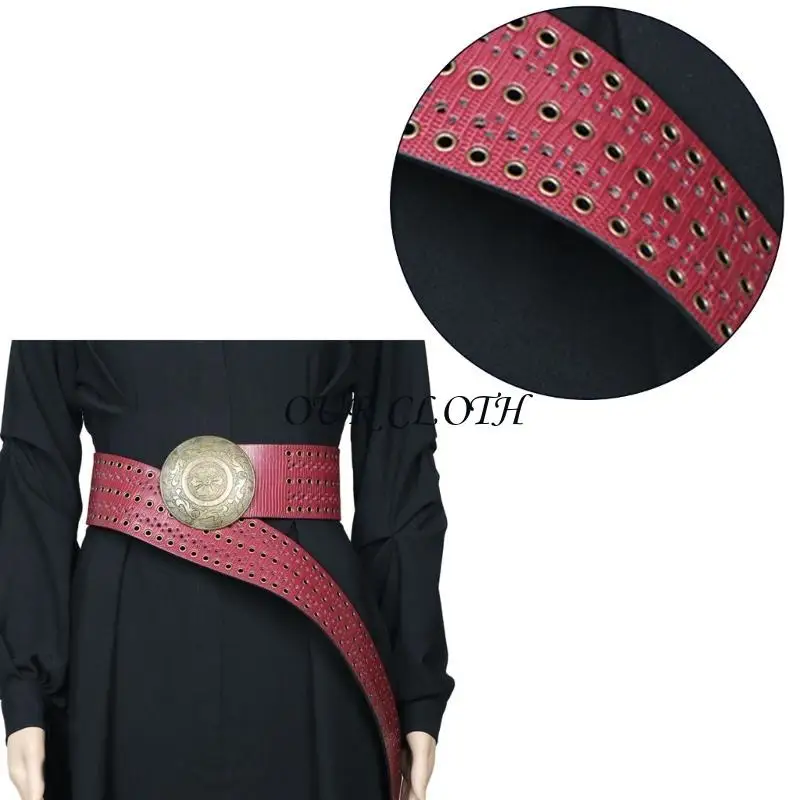 

Регулируемый рельефный ремень с круглой пряжкой, модный ремень с полой втулкой, универсальный пояс для мужчин-подростков, юбки,