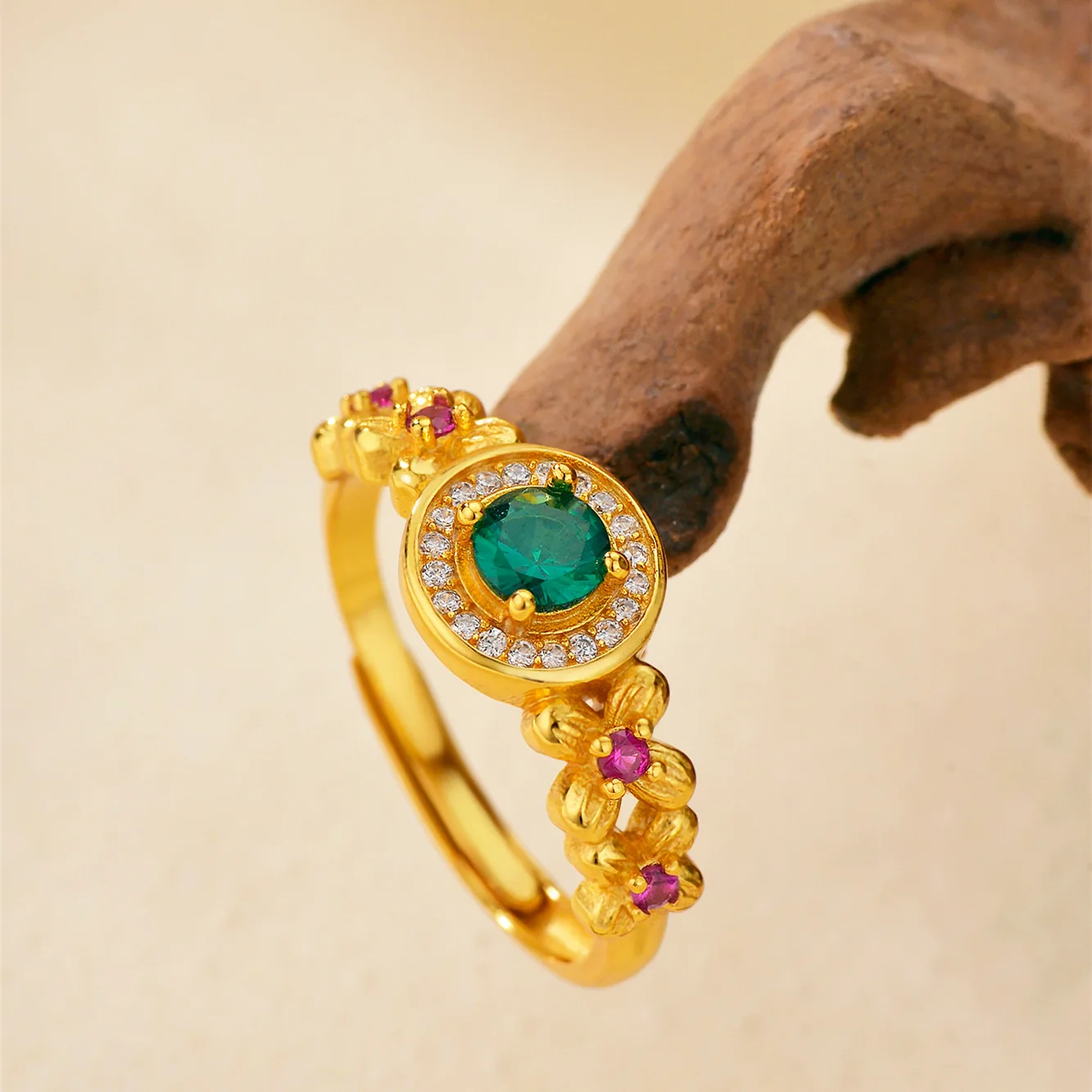 

Роскошное женское кольцо с бриллиантом из чистого золота 24 карата 9999 пробы, закрытое кольцо, полое кольцо