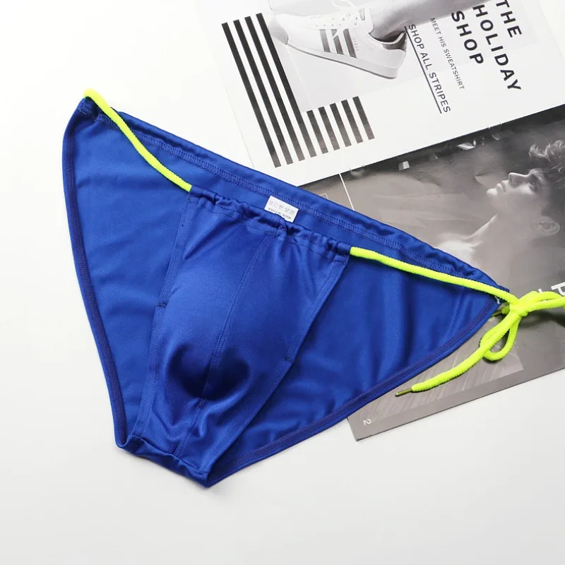 محدب الحقيبة الرجال الملابس الداخلية مثير ضمادة رجل الملابس الداخلية بلون الذكور ملخصات تنفس سراويل موضة منخفضة الارتفاع بيكيني ملابس السباحة #5