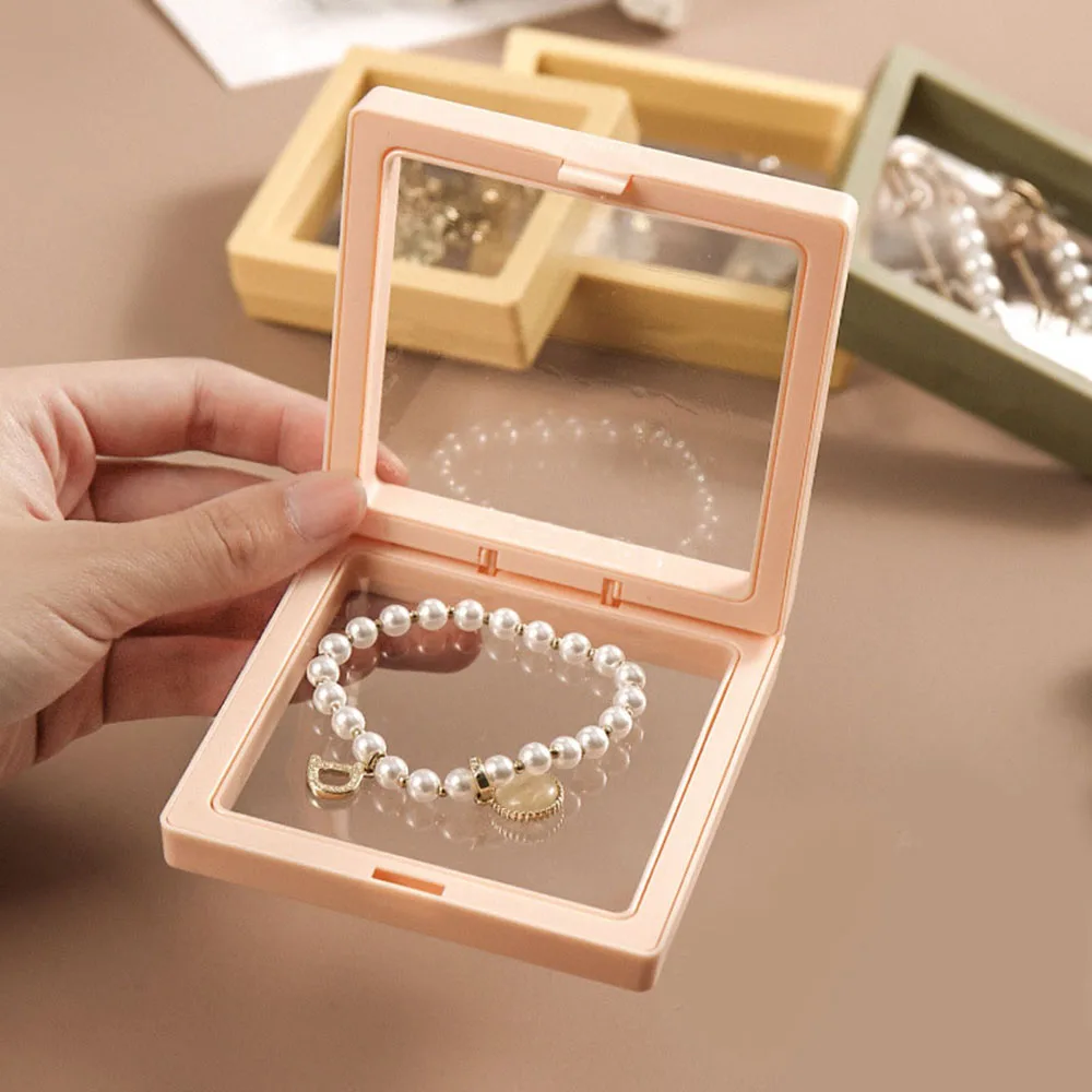 

1PC Colorful 3D Floating Frame Shadow Box Jewelry Display Ring Pendant Holder Protect Jewelery Gem Presentation Case