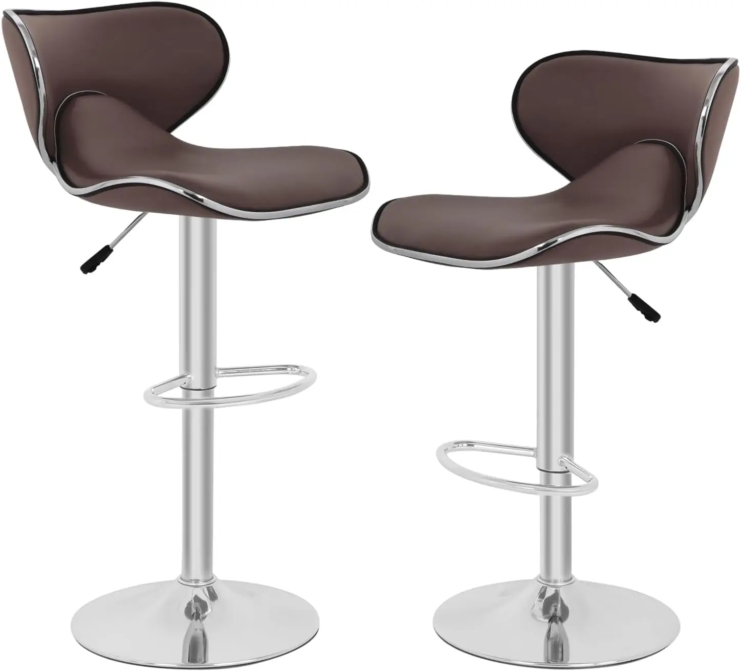 

Bar Stools Counter Stools With Height Adjustable Swivel Counter Chairs Ba Pu Leather Set Of 2 Dining Chairs