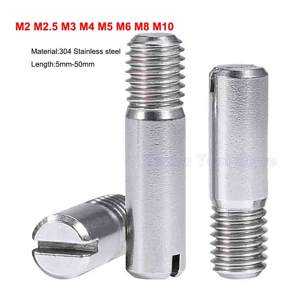 M2 M2.5 M3 M4 M5 M6 M8 M10 External Thread Slotted Cylindrical Fixed Position Pin 304 Stainless Steel Shaft Dowel Locating Pin