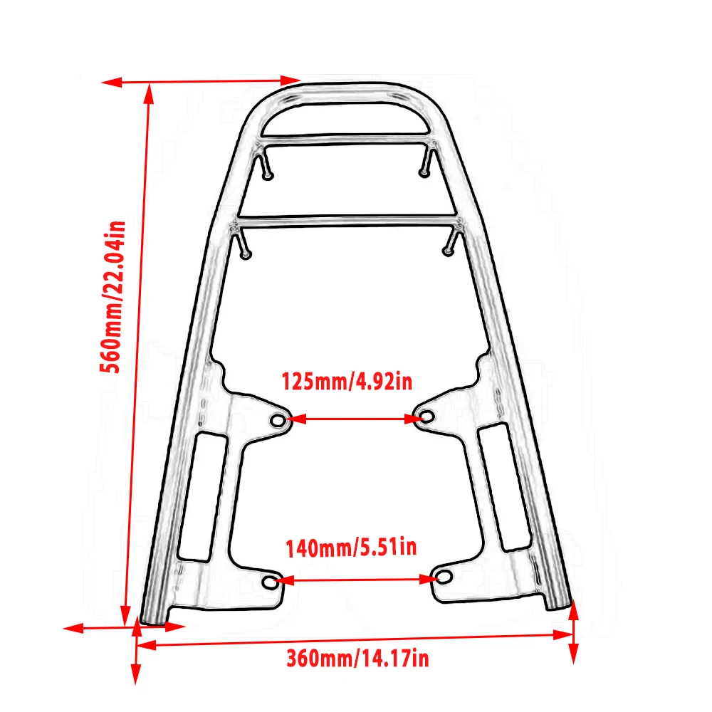 Rear Shelf Tail Box Bracket Load Bearing Luggage Rack For Yamaha MT07/FZ07 2017-2020 2021 2022 2023 2024 Motorcycle Modified