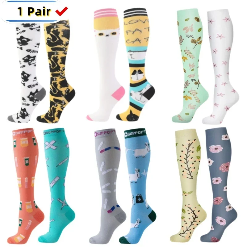 

1 пара компрессионных носков, женские и мужские спортивные гольфы-удобные дышащие термоноски, повседневные носки для экипажа, чулки