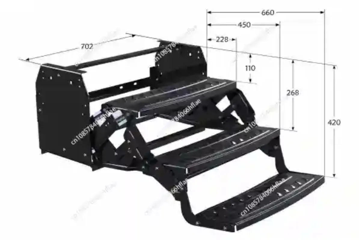 3-Step Manual Drop Folding RV Stairs, Aluminum Alloy Steel Outdoor Steps for Camper Motorhome Caravan Trailers