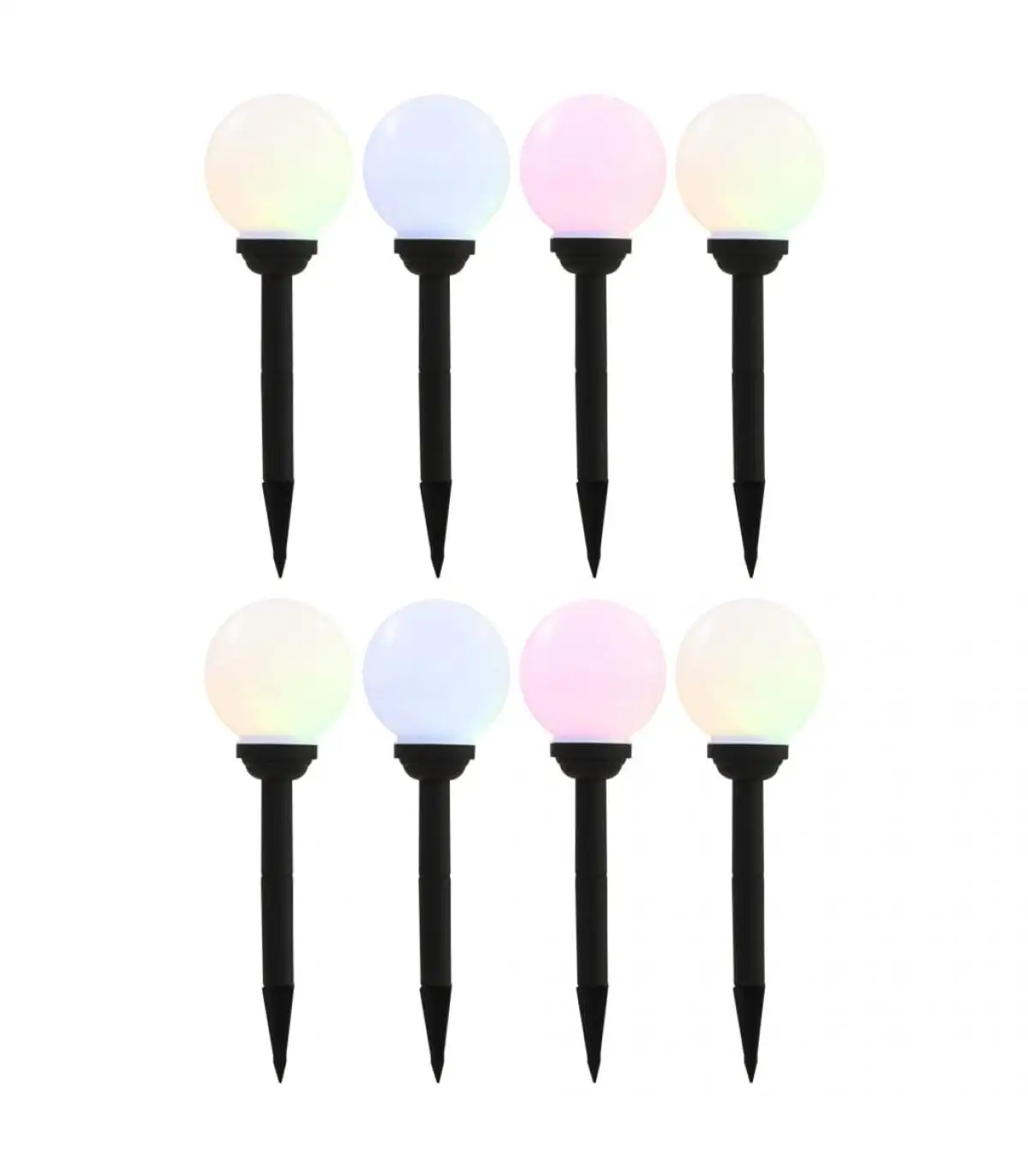 Outdoor lighting outdoor LED solar lamps 8 PCs spherical 15 cm RGB