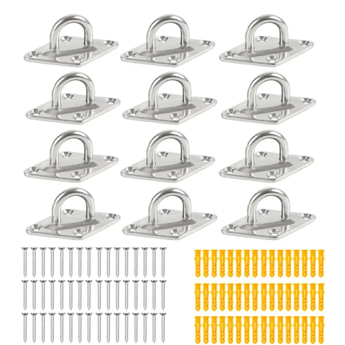 Gancho de pared con anillo grapas, almohadilla fija de alta resistencia, soporte de anclaje, ganchos para hamaca en forma de U, hebilla para puerta de cubierta de techo, 4/10/12 Uds.
