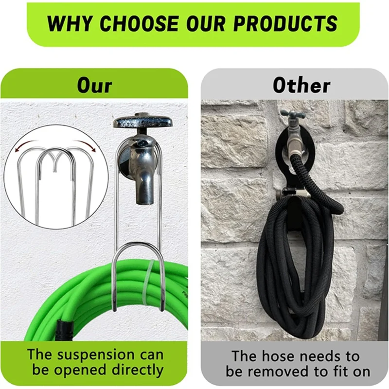 2 Pcs Flexible Garden Hose Storage Hook Water Hose Hanger