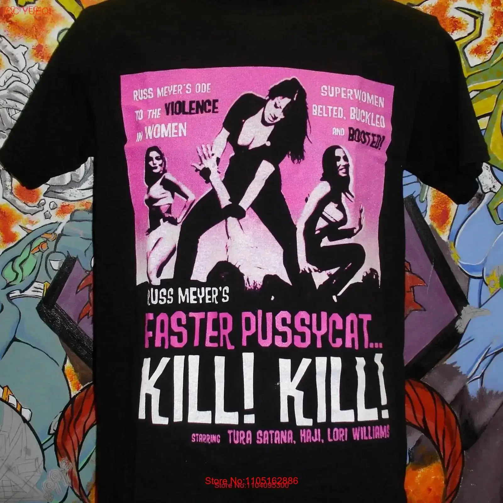 Mais rápido Pussycat Kill T Shirt Russ Meyer Motorpsycho John Waters vintage lavado versátil esticado roupas de grife unissex