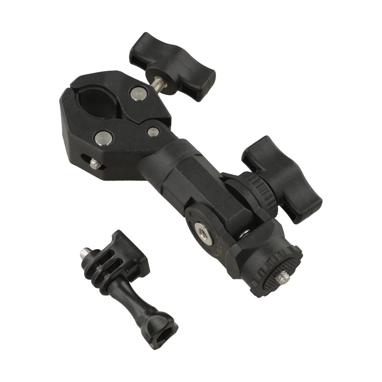 360 Degree Rotating Clamp Bracket for Motorcycle and Bike with Non Slip Locking Grip and Multi Angle Adjustment