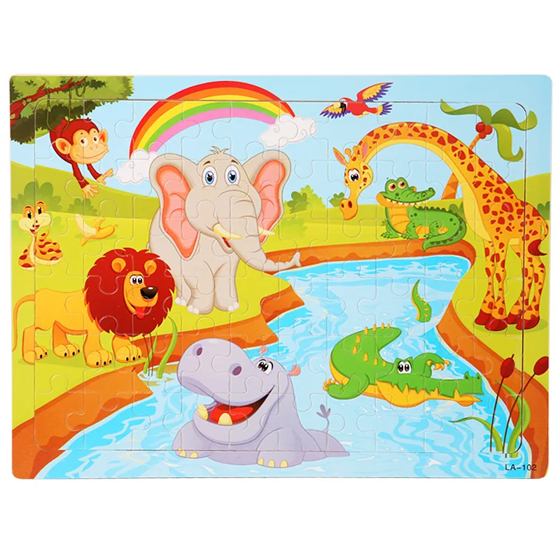 Пазл детский деревянный, 60 шт., 22,3x29,7 см