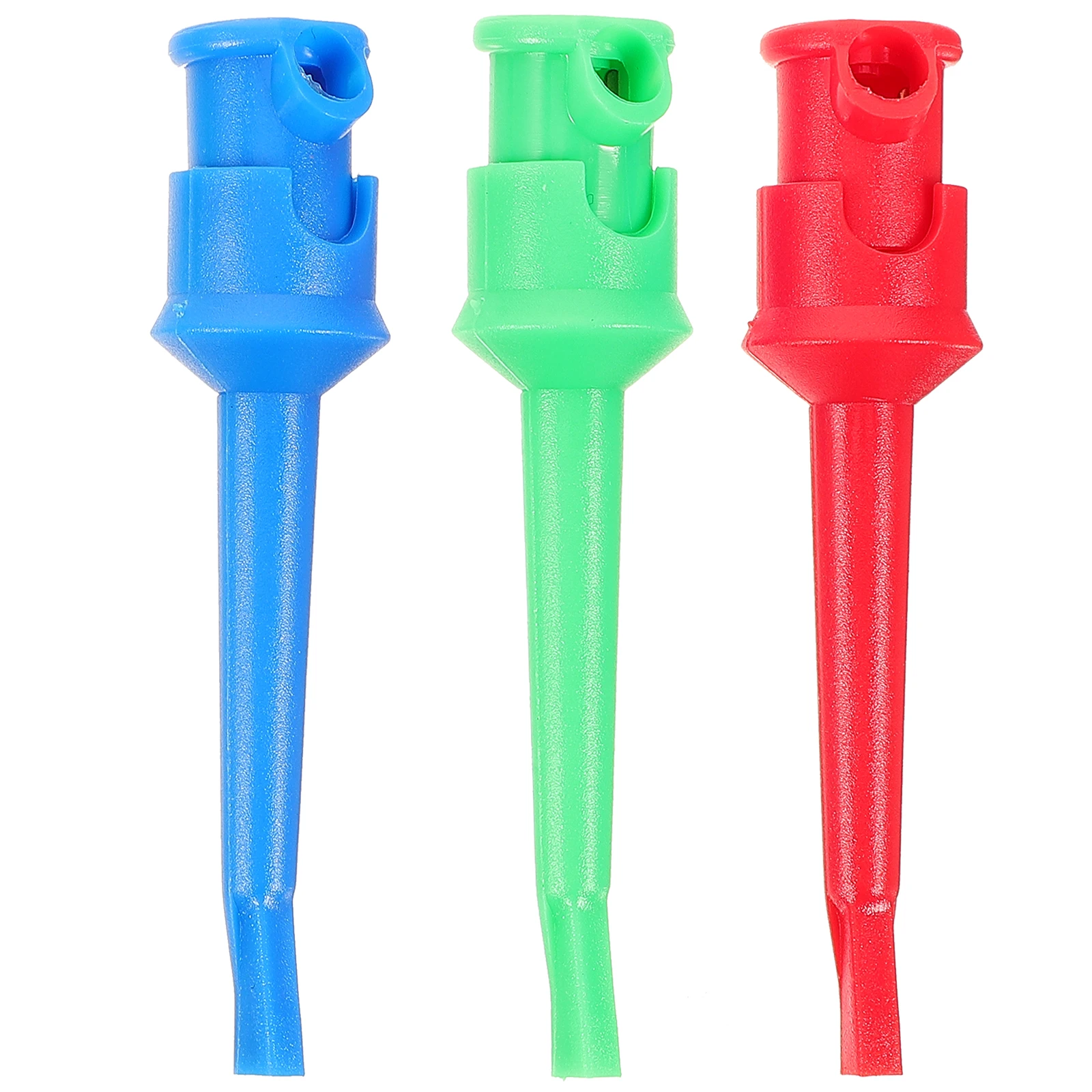 

3 Pcs Test Hook Clips Multimeter Probes Retractable Leads IC PCB Grabber Red Blue Green Insulated Covers Copper Plating Accuracy