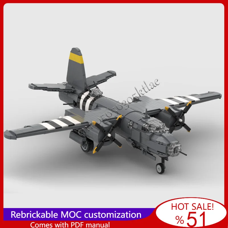 

1768 PCS B-26 Medium Twin Engine Medium Range Bomber Model MOC Building Blocks Bricks Creative Assembly Toys Kids Popular Gifts