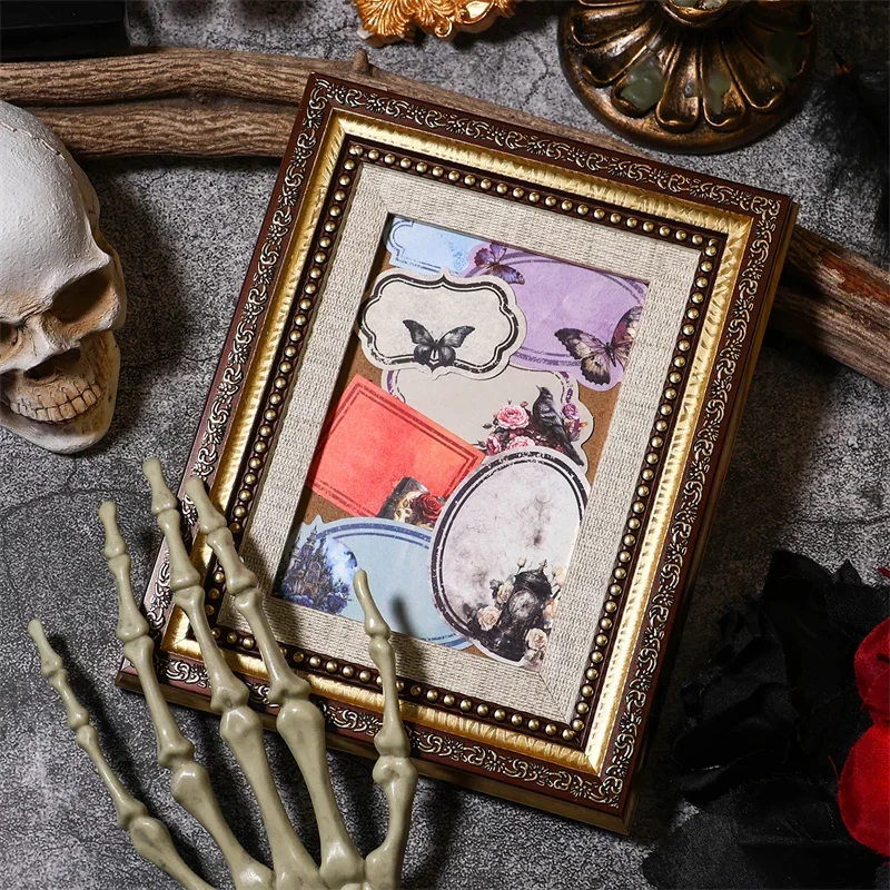 40Sheets Stickers Castles Library Retro Base Decorative Materials Notes Paper Stickers Collage Handbooks Stationery Scrapbook