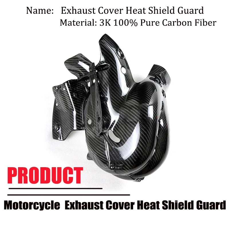 For DUCATI Streetfighter V4 V4S Panigale V4 V4S 2018- 2021Carbon Fiber Motorcycle Exhaust Cover Heat Shield Guard(EURO 4 Only)