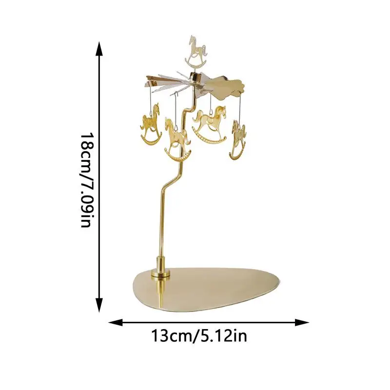 Candle Carousel Metal Spinning Candle Holder With Tray Stainless Steel Aromatherapy Rotating Candlestick Decoration Accessories