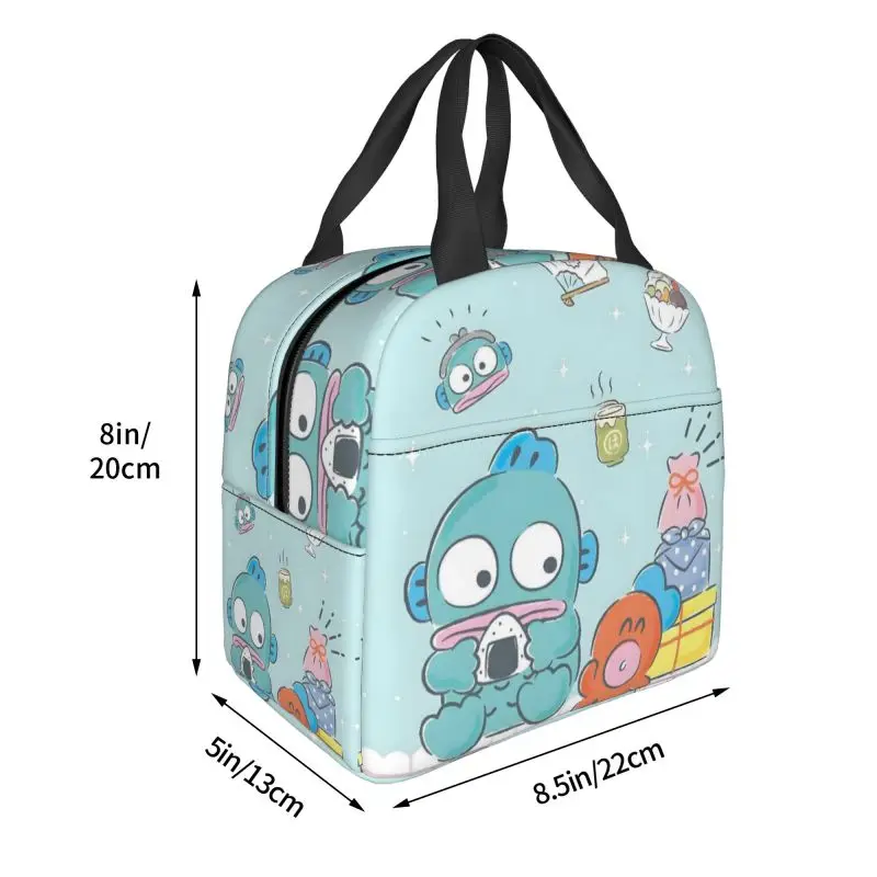 Hangyodon الحرارية معزول حقيبة الغداء النساء الأسماك القبيحة Kawaii الكرتون أنيمي المحمولة حاوية الغداء طفل مدرسة الأطفال عبوة طعام