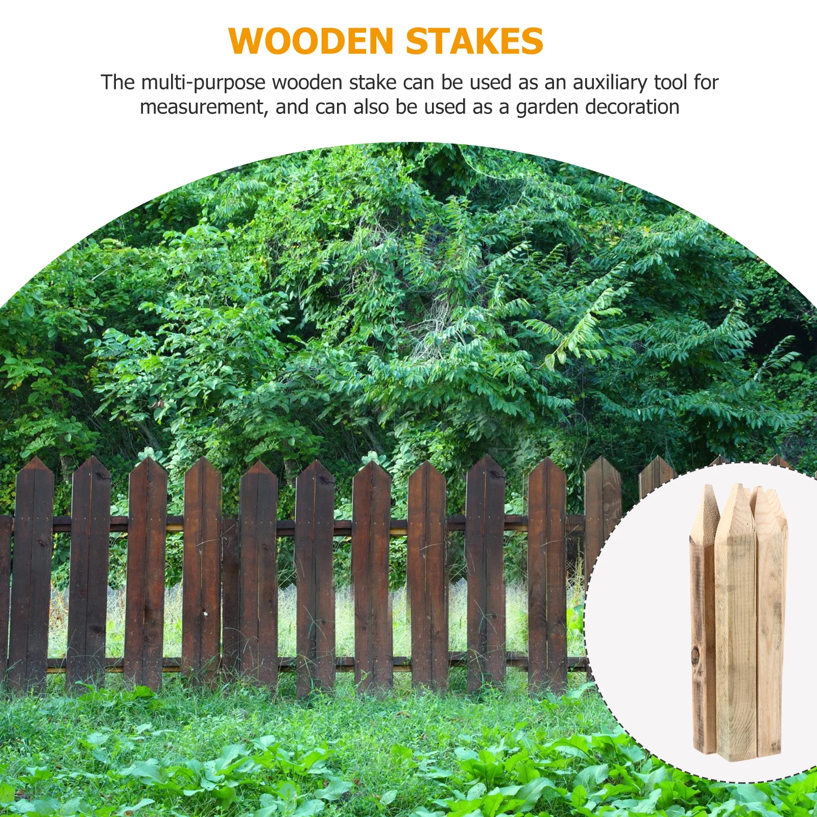 

5Pcs Sturdy Wooden Measurement Stakes Multipurpose Garden Fence Decoration Building Ground Stakes Lawn Border Landscape Spike