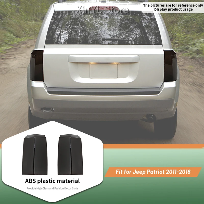 Car Tail Light Trim Cover Smoke Black for Jeep Patriot 2011 2012 2013 2014 2015 2016 2PCS Car Exterior Accessories