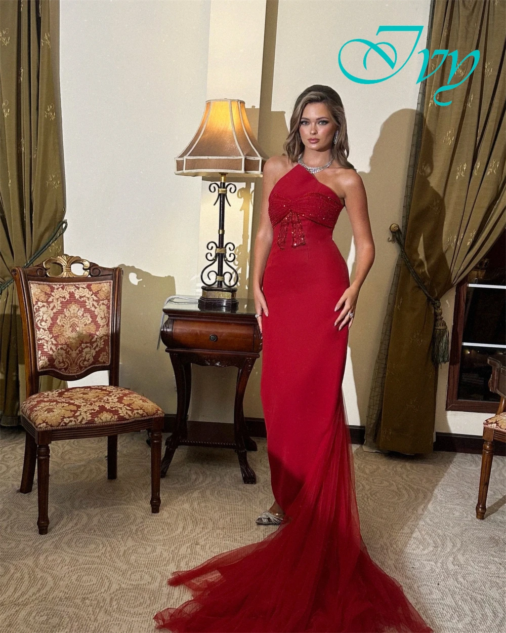 فستان سهرة أنيق مخصص بدون حمالات بسيط حورية البحر جيرسي فساتين حفلة موسيقية فاخرة بدون أكمام فساتين المناسبات الخاصة