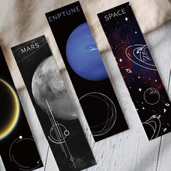 30pcs Cool Roaming Cosmic Stars Space Bookmarks Decorated Bookmarks Reading Pages Tagged Books Tagged Student Gift Paper Cards