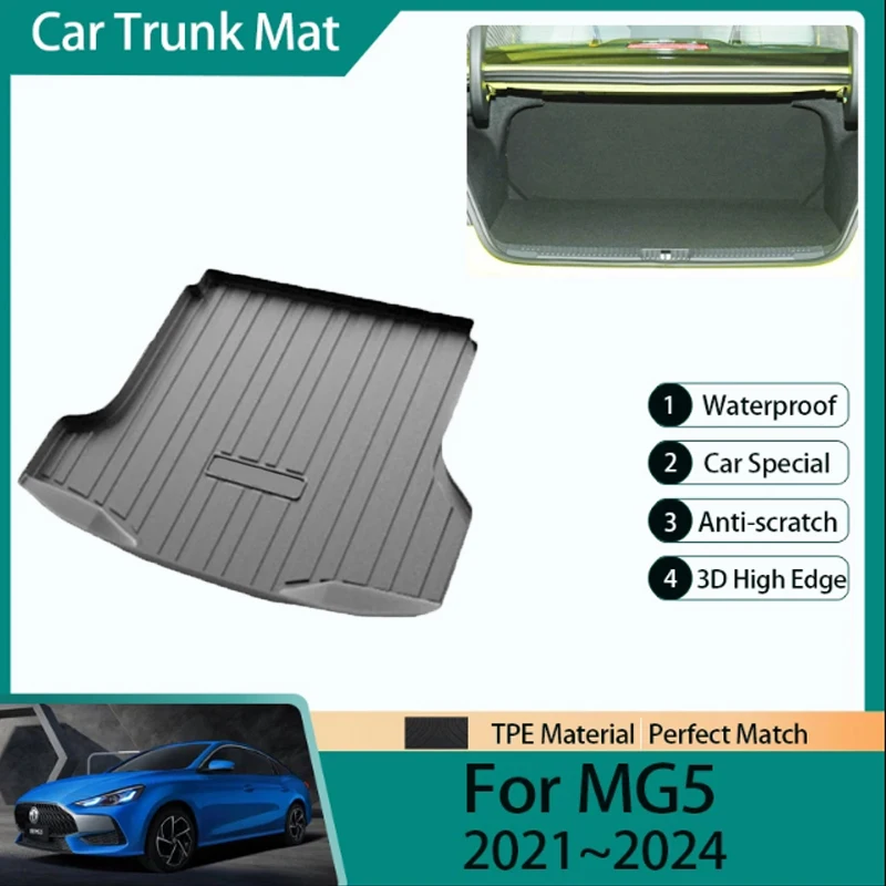 

Car Trunk Storage Mats For MG5 GT Sedan 2021 2022 2023 2024 TPE Dirt-resistant Rear Trunk Pads Cover Carpet Rug Auto Accessories