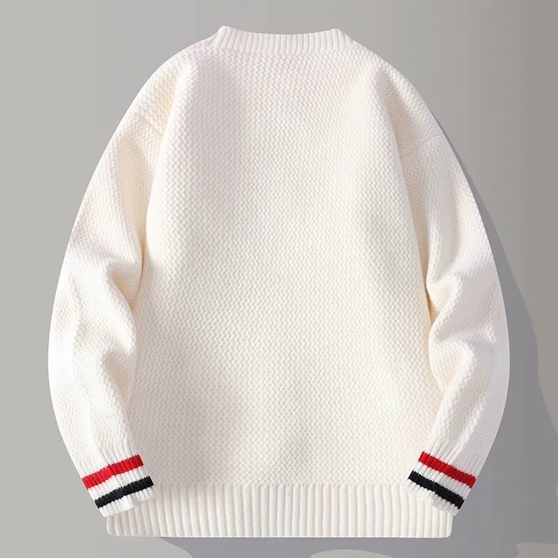 

Модный повседневный свободный мужской трикотажный кардиган, осенний сезон, полиэфирное волокно, длинный свеч, V-Ne, на пуговицах, в полоску