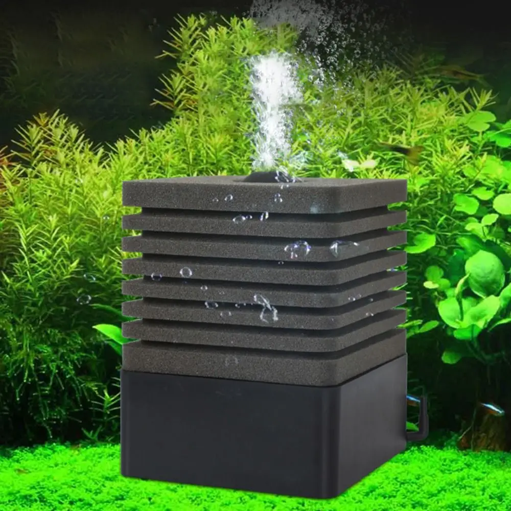 3 in1 Bio Sponge Filter Mute Black Shrimp Pond Air Pump Plastic Increasing Oxygen Bio Filtration Noiseless Foam Fish Tank