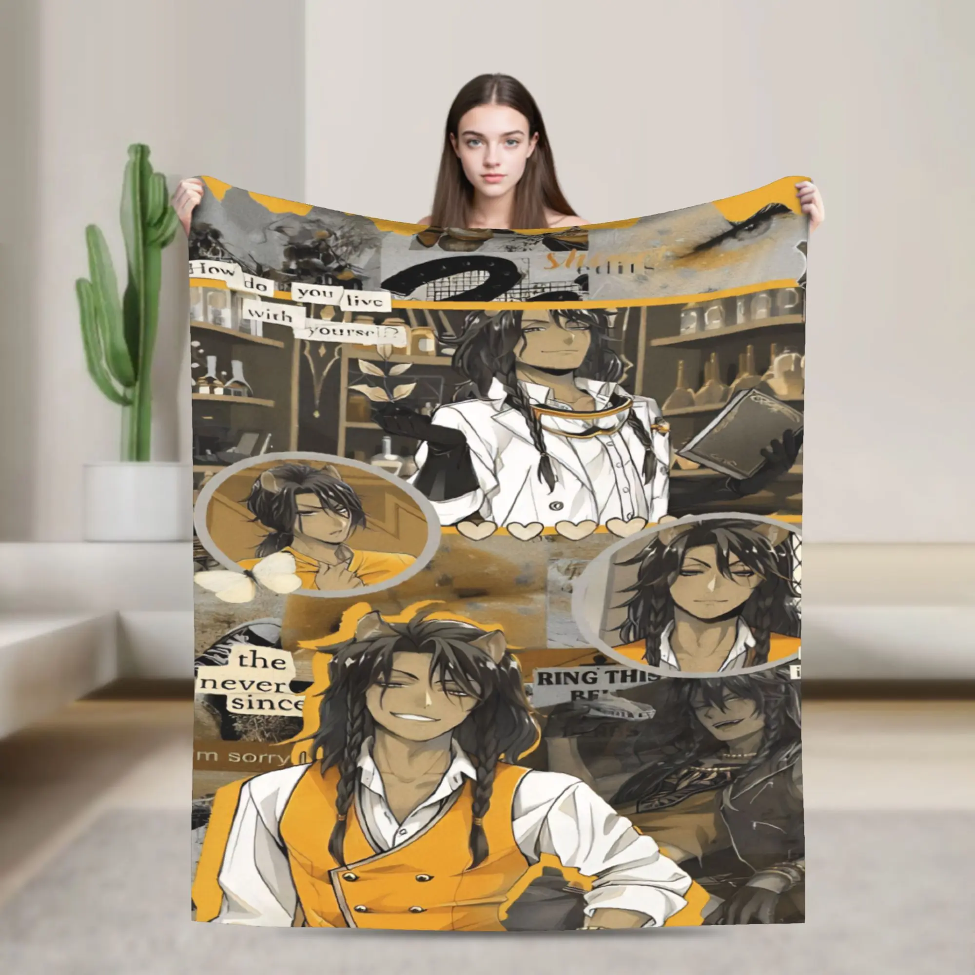 Twisted Wonderland Leona Kingscholar  Blankets Lightweight Thin Fleece Novelty Gifts  Throw Blanket Bedspread