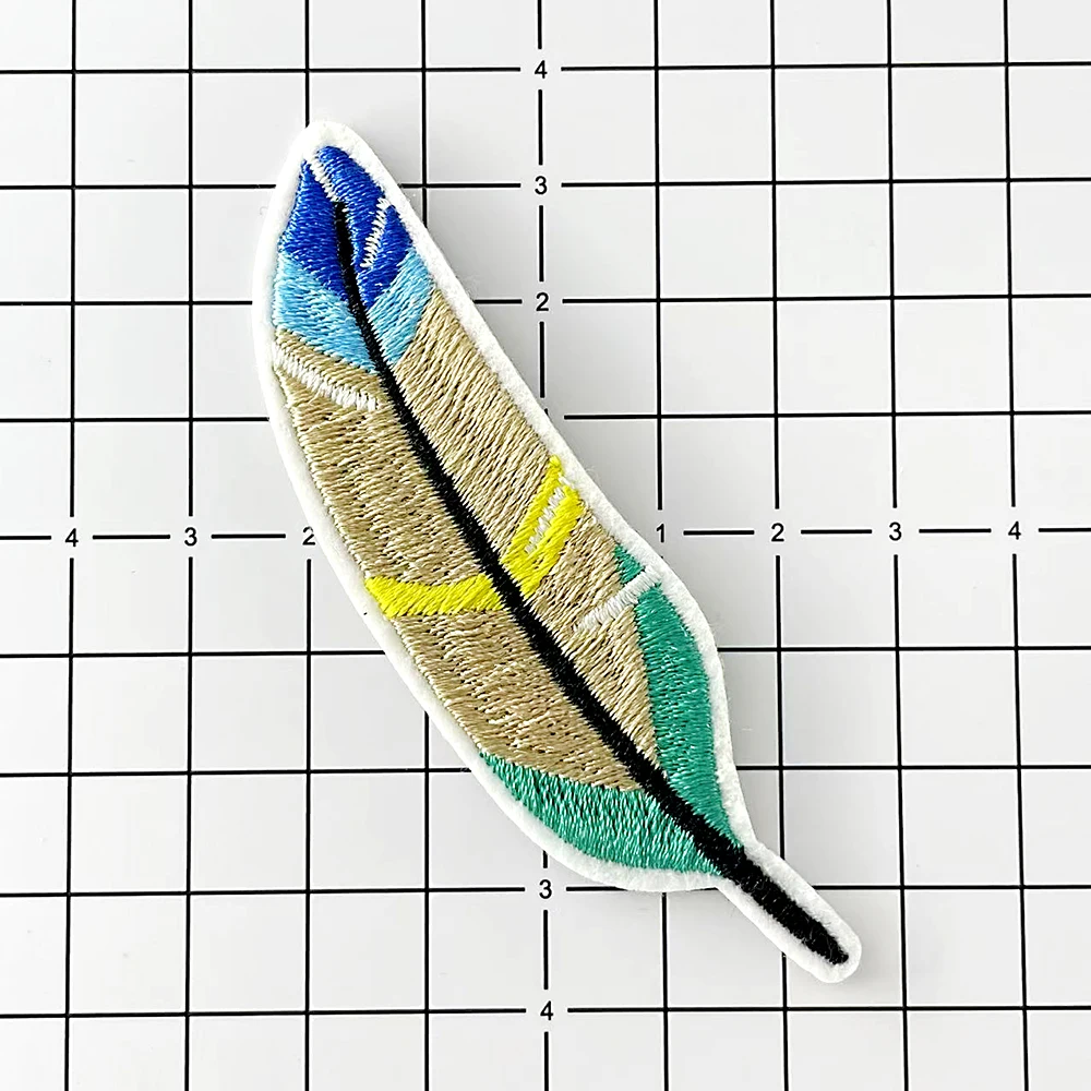 Feather Cloth Patch Embroidered Badges Abstract Iron on Patches for Clothes Cover Repair Hole Badge Stickers
