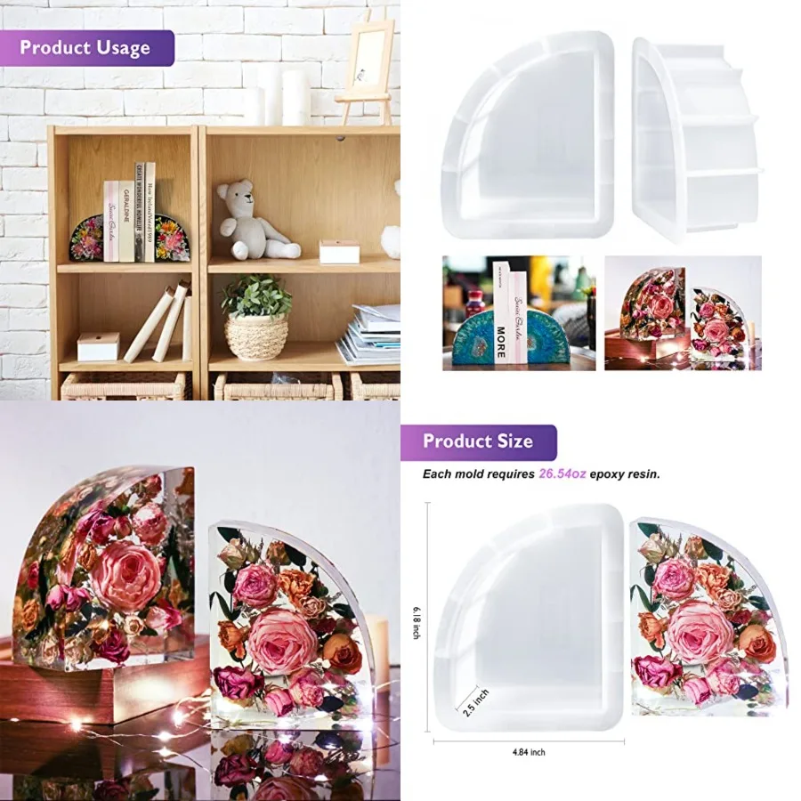 

Большие смоляные формы для книг с жеодом, силиконовые кристаллические эпоксидные формы для настольного органайзера и офиса, украшения дома