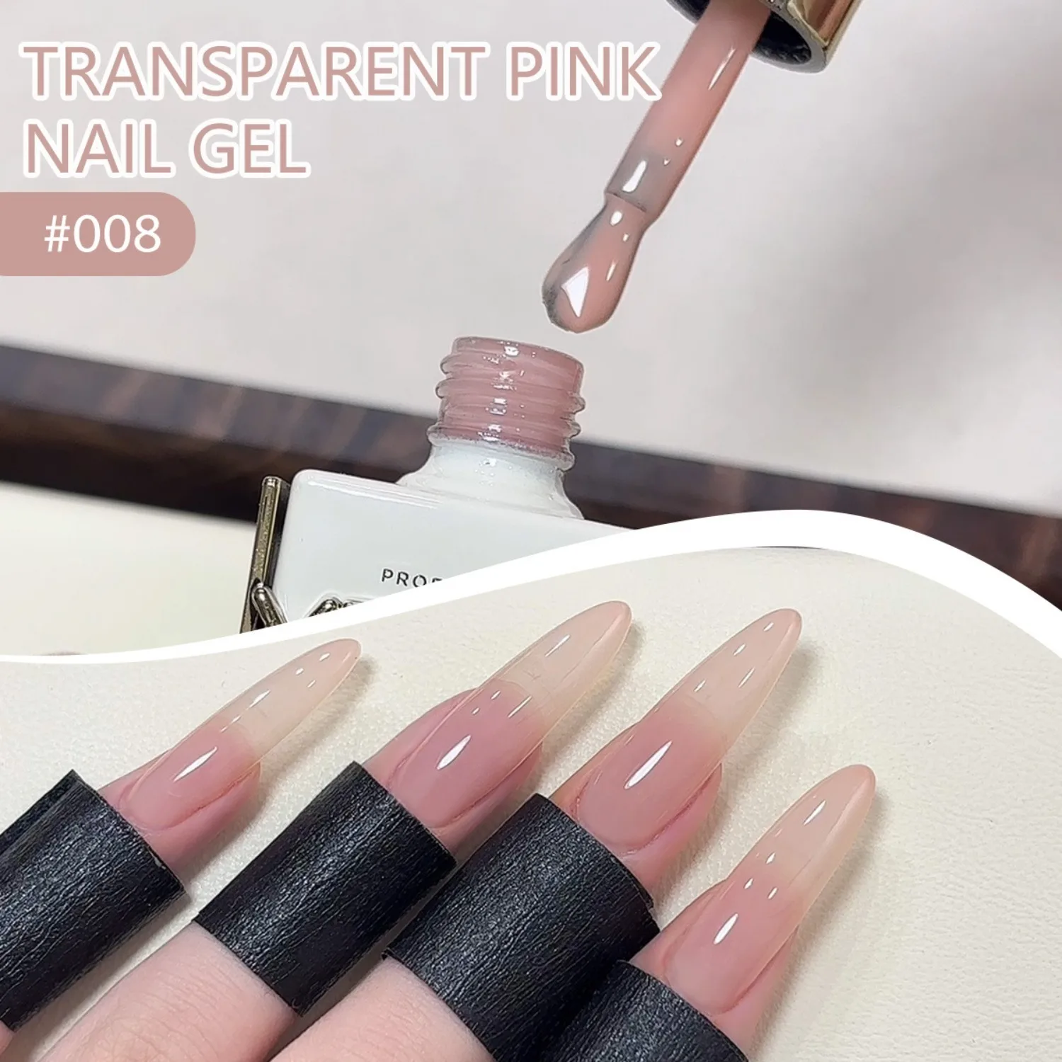 Transparent Pink Gel Nail Polish Long-lasting Nail Polish Gel Soaked Led/UV Gel Nail Polish Nail Salon Home Female Gifts 15ML