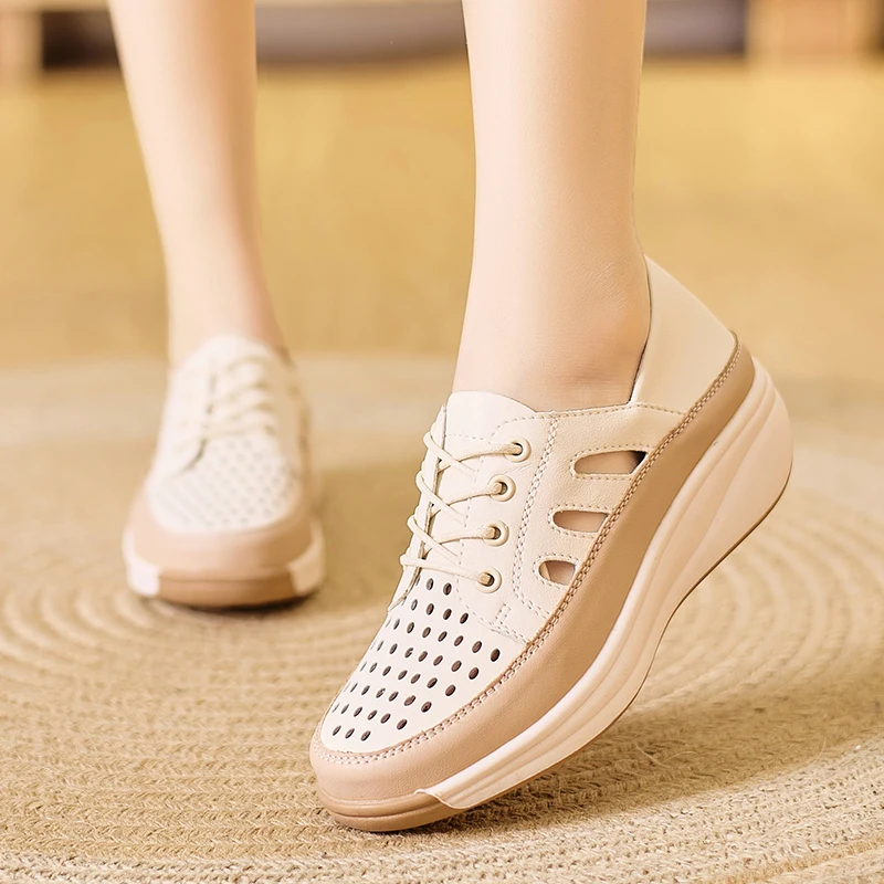 

Womens Trainers Shoes Sneakers Mesh Wedge Basket 2024 Woman-shoes Running Breathable Fashion Roses New Heels Casual Solid Summer