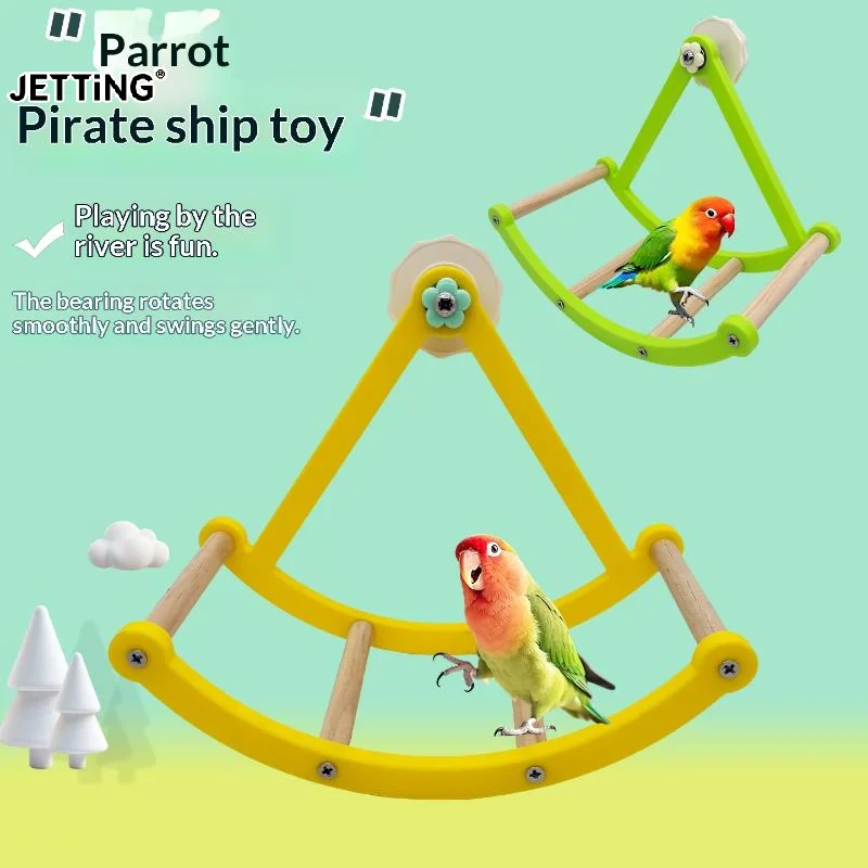 

Креативная игрушка-качели с пиратским кораблем для попугая, клетка для птиц, лестница для восхождения, спортивные качели для птиц, подставка, игрушка, товары для домашних птиц