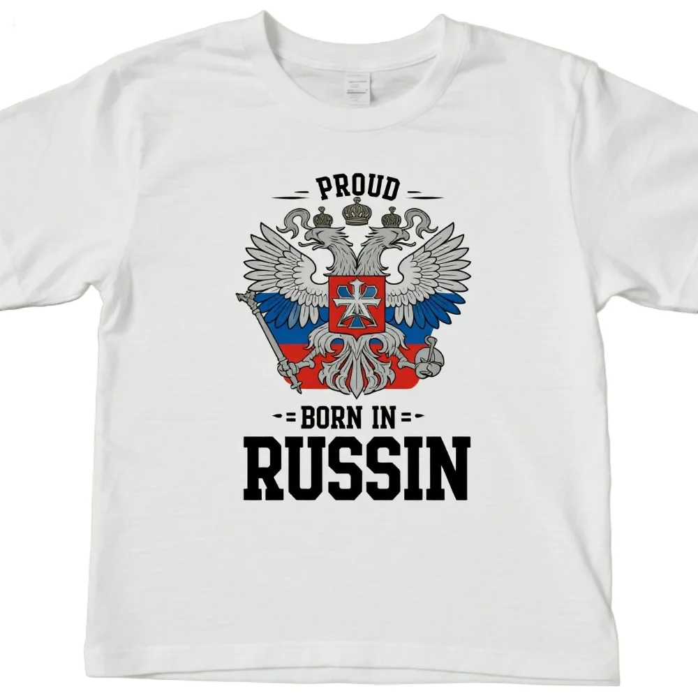 Proud Slavic Russian, Born In Russia. Russian Flag Eagle Cross T-Shirt Summer Cotton Short Sleeve O-Neck Men's T Shirt New S-3XL