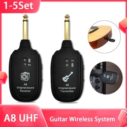 A8 UHF Guitar Wireless System Guitar Pickup Audio Transmitter Receiver for Electric Guitar Bass Violin Parts Guitar Accessories