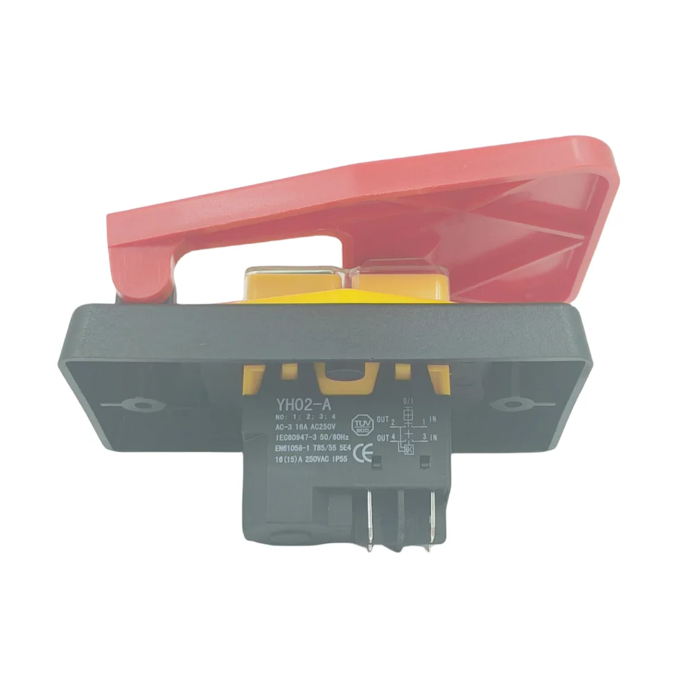 Off-On Red Cover Emergency Stop Push Button Switch 16A Power-Off/Undervoltage Protection Electromagnetic Start Switch