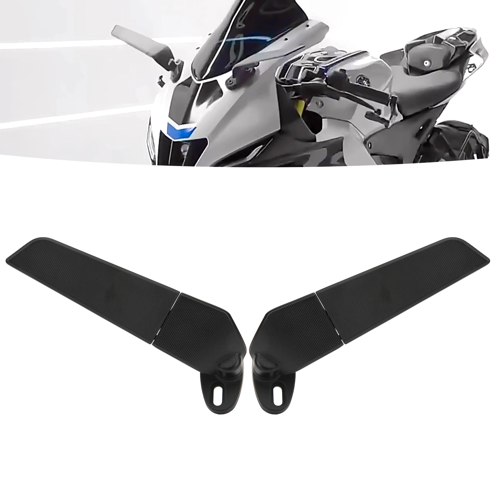 2pcs Motorcycle Rearview Mirror Adjustable Rotating Wind Wing Mirror Replacement for Ninja 250 300 H2 H4 image 3