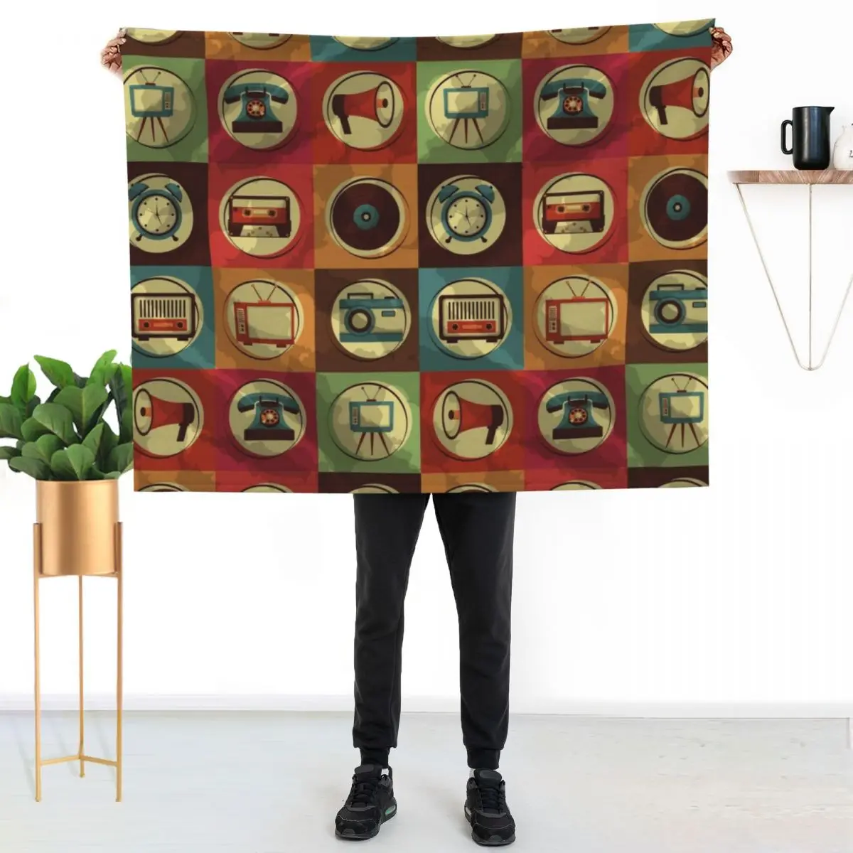 Vintage Devices Throw Blanket Decorative Throw Thermal Plaid For Baby Bed Fashionable Soft Blankets