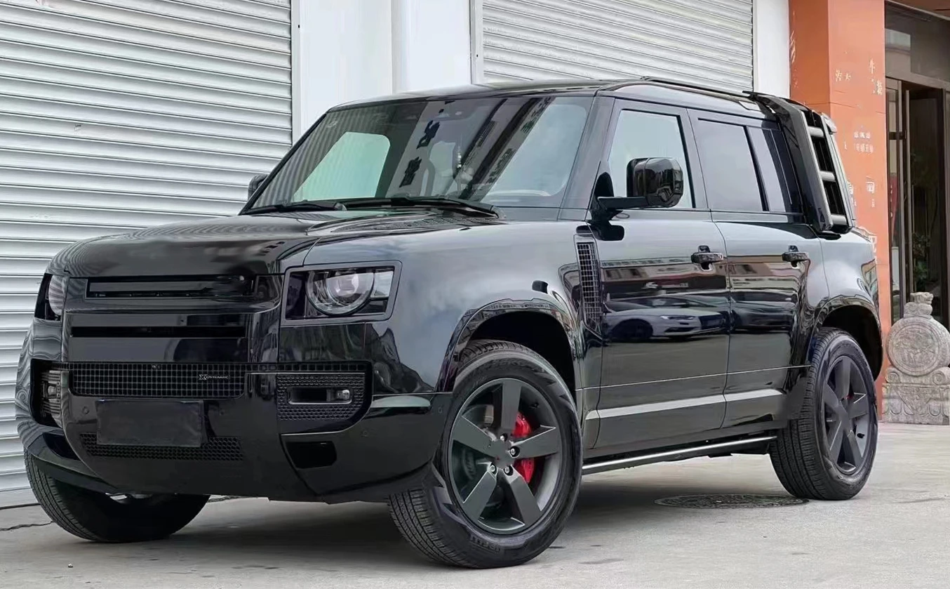 

Gloss Black Front + Rear Bumper Side Spoiler Corner Cover Splitter Protector Plate For Land Rover New Defender L663 2020-2025