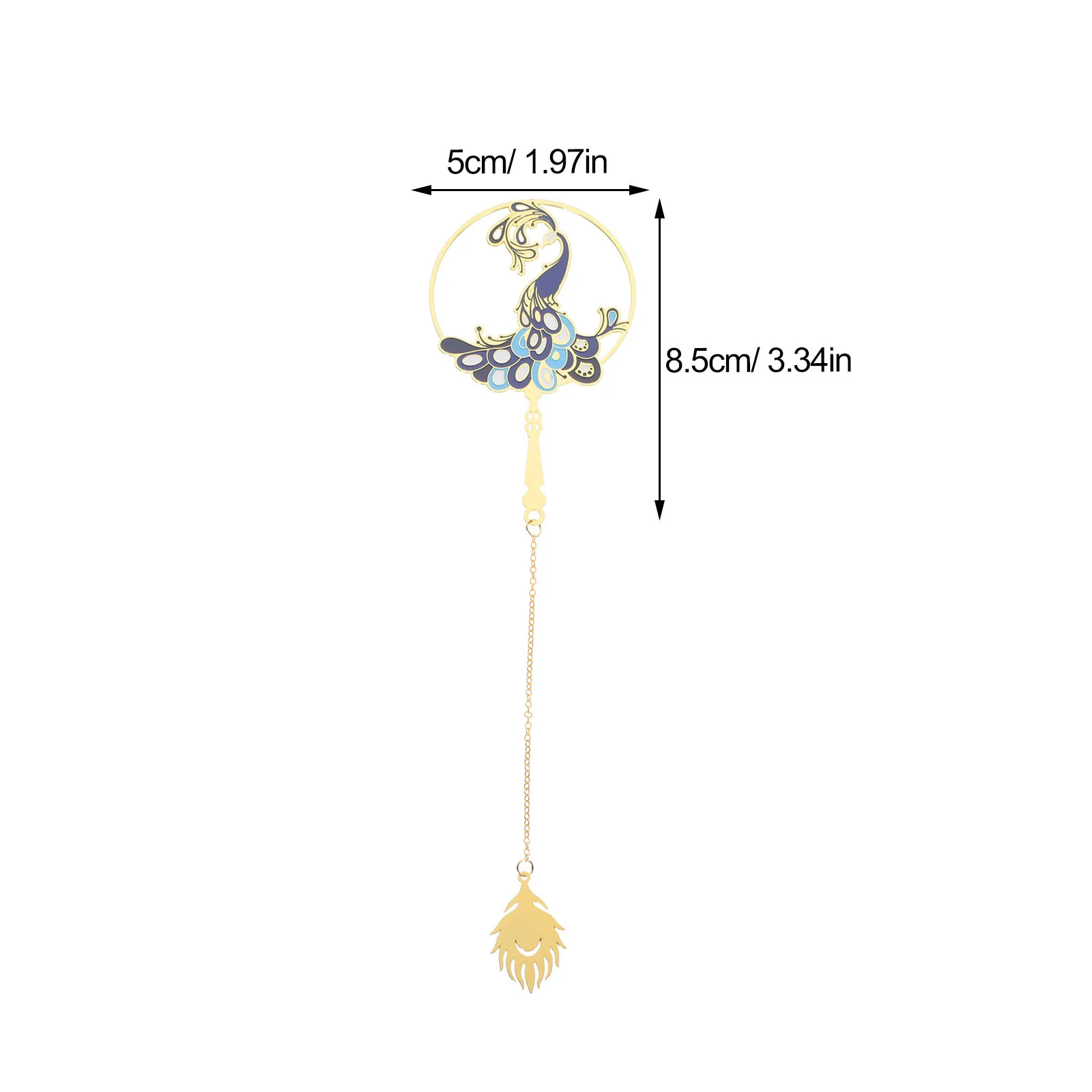 Delicate Peafowl Ornament Bookmark Exquisite Copper Page-Marker with Vivid Design Bookmark Decor for Book Club