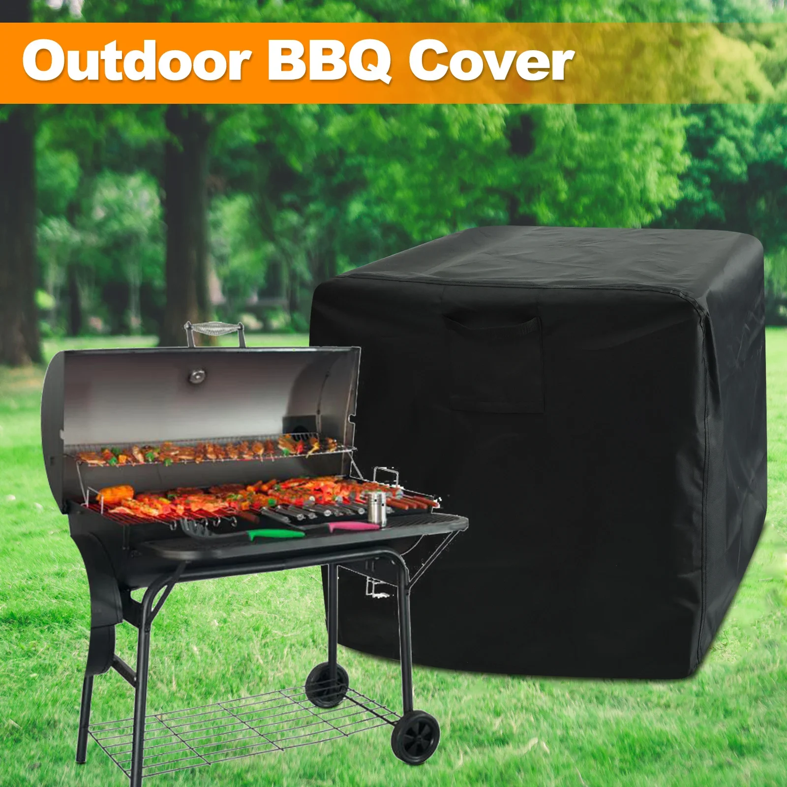 Square Gas Fire Pit Cover Oxford Cloth Outdoor Firepit Cover Waterproof Fire Table Protective Cover Windproof Furniture Cover