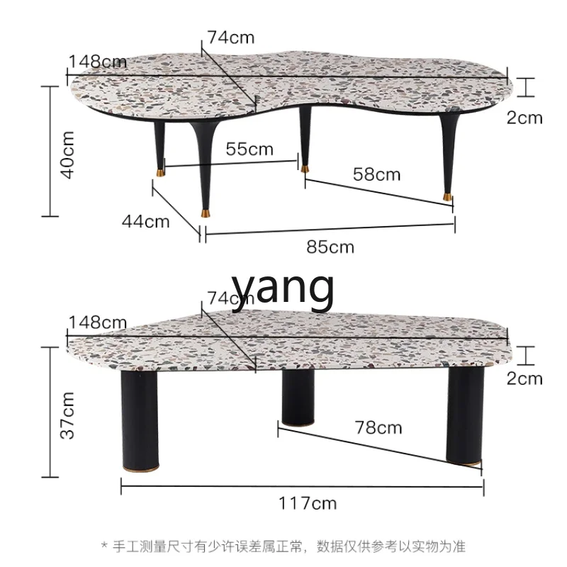 LXL Terrazzo Coffee Table Simple Modern Household Tea Tray Small Apartment Living Room Tea Table