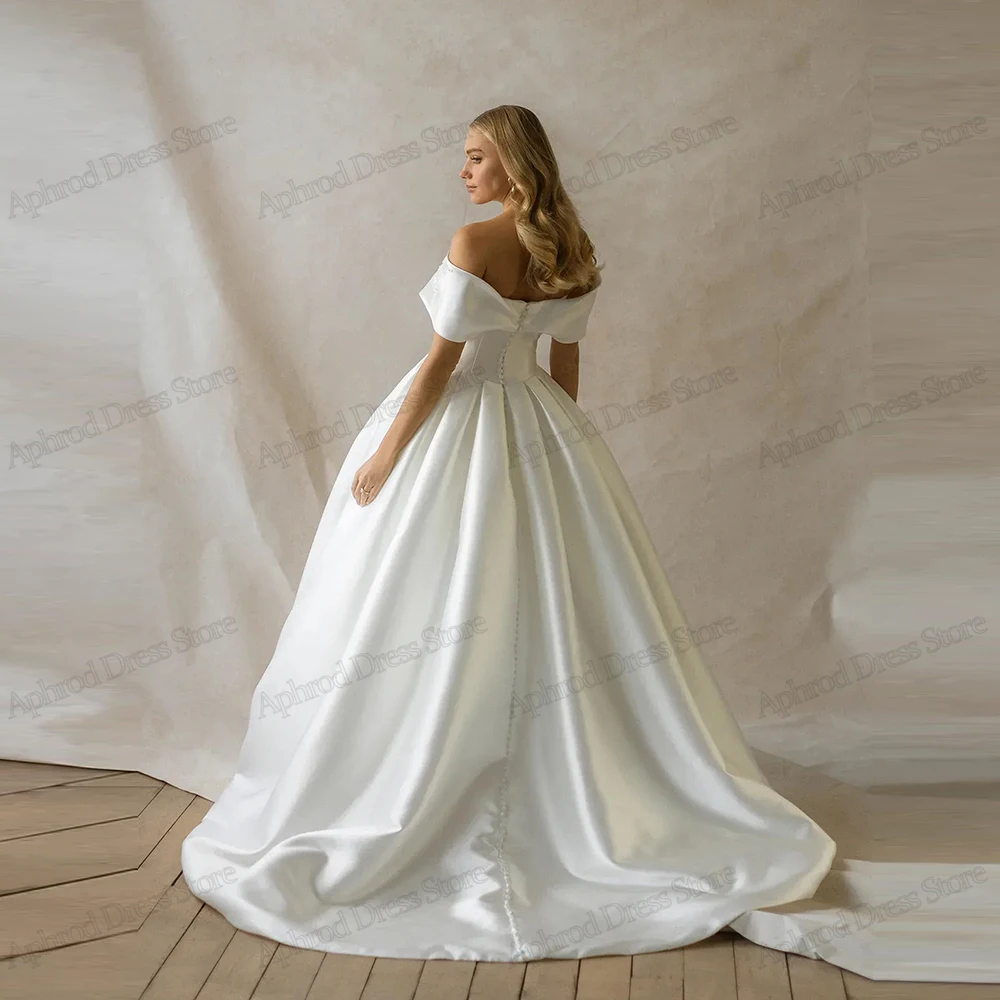 Suknie ślubne w stylu vintage Eleganckie suknie ślubne Z aplikacjami z koralików Klasyczne suknie Odkryte ramiona Vestidos De Novia Szyte na miarę 2026