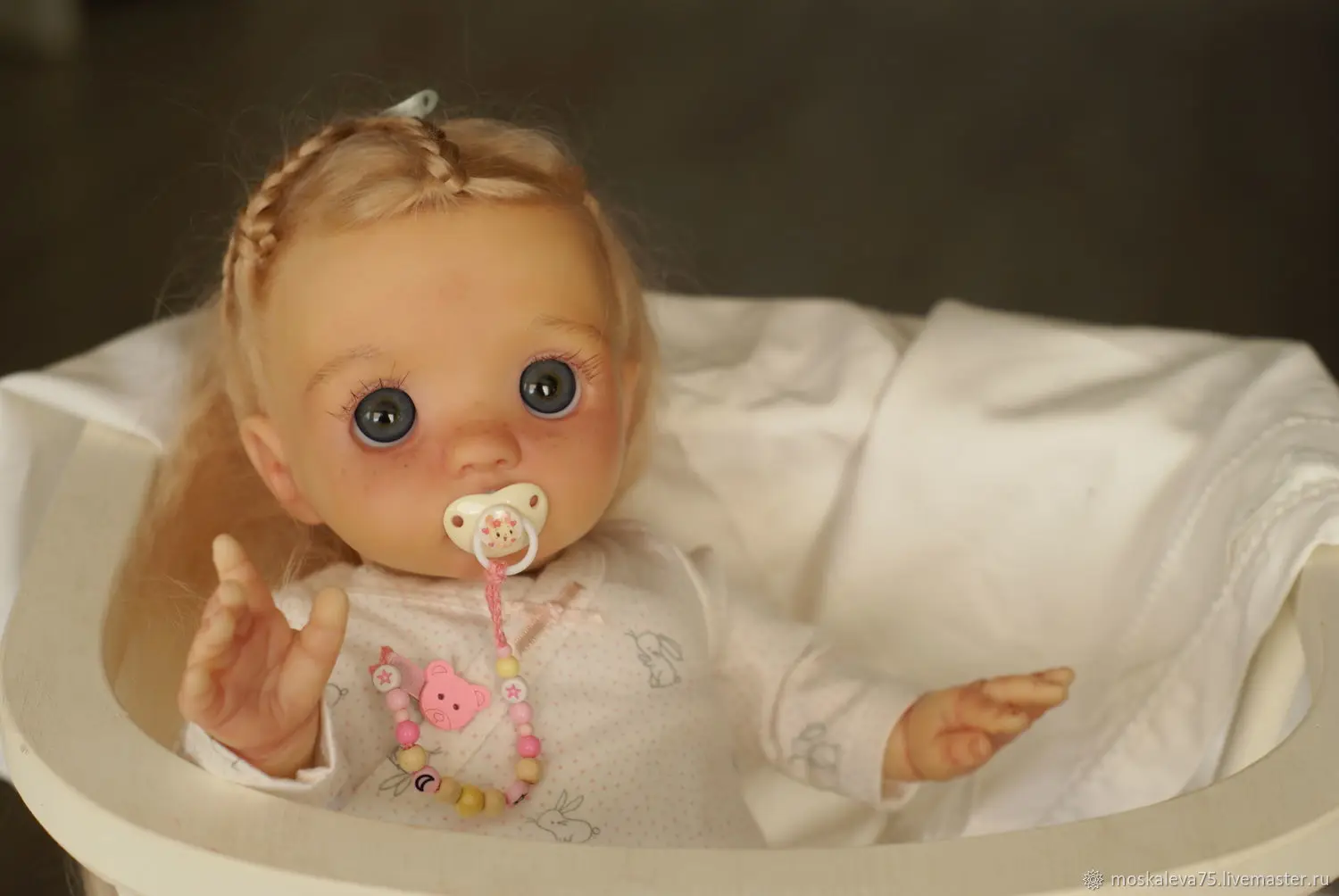 

NPK 16inch Unfinished Unpainted Reborn Peeka Doll Kit DIY Doll Parts with Belly and Cloth Body