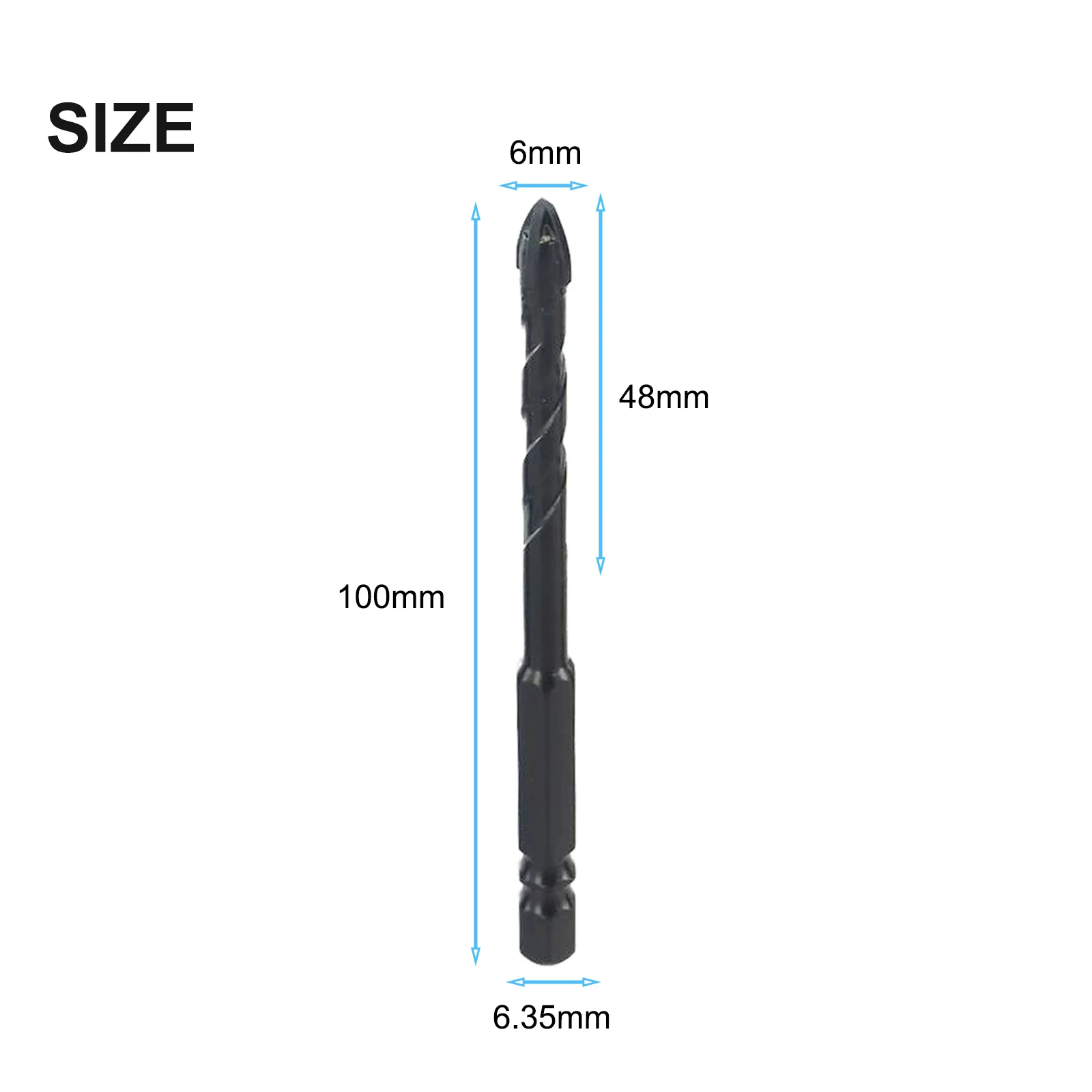 Efficient 6mm Tile Drill Bit, Tungsten Carbide Tip, Enhances Serving Time, Suitable for Bathroom Tiles and Wall Mirrors