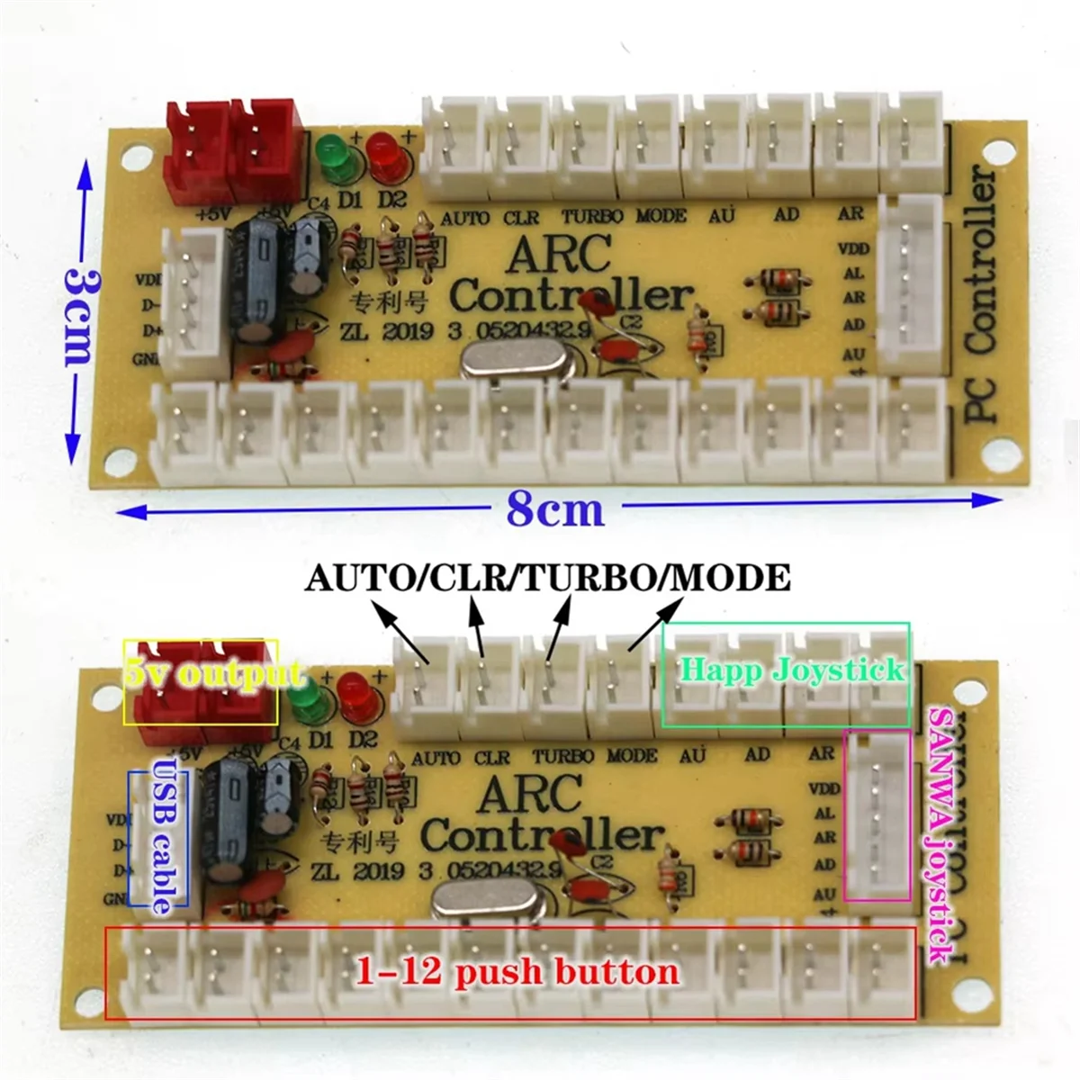 Hot! For Neo Geo Arcade Game DIY Kit USB Board Controller for Pc Raspberry Pi Zero Delay US Style 8 Way Joystick C