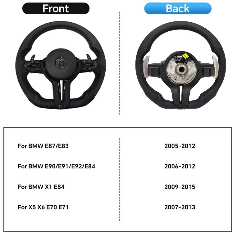 Voor BMW F30 F20 F48 M3 F80 F25 E90 E87 X5 E70 F01 F10 Stuurwiel Zwart Geperforeerd Leer Sport Upgrade Wijzigen Accessoires